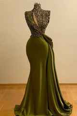 Sparkly Dark Green Sequins Mermaid Prom Dresses-BMbride.com